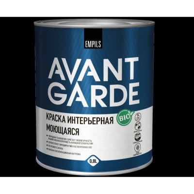 Интерьерная краска Avantgarde моющаяся, база А, матовая, белая, 0.7 л, 0.9 кг
