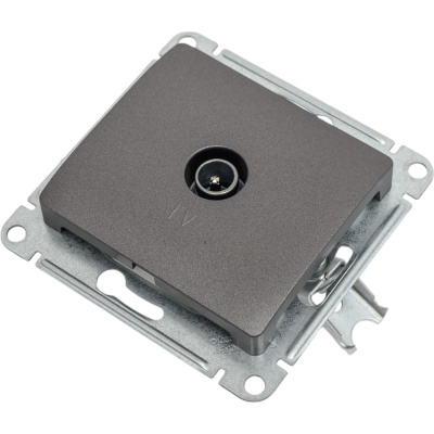 TV розетка Systeme Electric Glossa Графит проходная 4DB SE