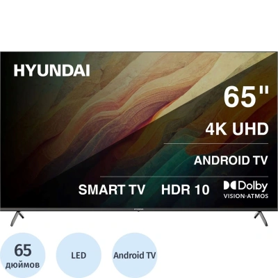 Телевизор Hyundai H-LED65BU7009, UHD, смарт (Android TV)