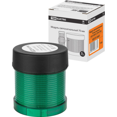 Светосигнальный модуль TDM ELECTRIC 70 мм, зеленый (LED 24В DC) IP54