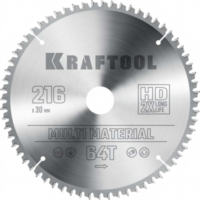 Пильный диск по алюминию KRAFTOOL Multi material 36953-216-30