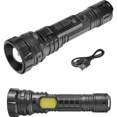 Фонарь аккумуляторный Focusray 1347 акб18650 1200 mAh,ZOOM, 200 люмен, Жк дисплей,USB кабель