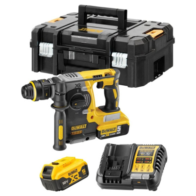 Аккумуляторный перфоратор DEWALT DCH274P2T, 18 В, 2.1 Дж, 4600 уд/мин, с 2 АКБ 5 Ач и ЗУ, в кейсе