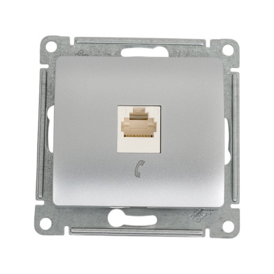 Телефонная розетка Systeme Electric Glossa Алюминий RJ11 SE