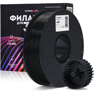 Филамент CROWN CM-FILABS020B ABS 1.75 1кг чёрныйCROWN MICRO