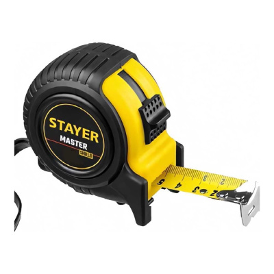 Рулетка Stayer MASTER 10м / 25мм в ударостойком обрезиненном корпусе