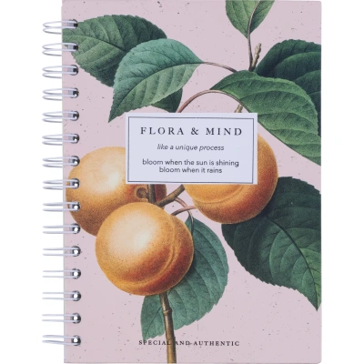 Бизнес-тетрадь, BS, А5, 120л., точка, твердый,спираль. Flora, персики N4211