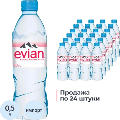 Вода минеральная Evian негаз ПЭТ 0,5л