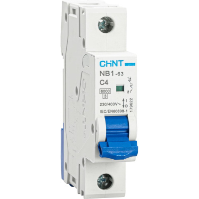 Автоматический выключатель CHINT NB1-63 1P 4A 6кА характеристика C