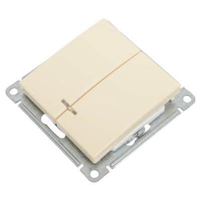 Механизм 2-клавишного выключателя с подсветкой Systeme Electric W59 10ах, слоновая кость