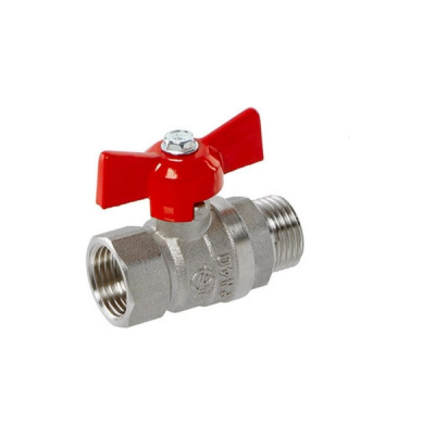 Кран шаровой ГАЛЛОП 1/2'' вн/нар бабочка 11б27п1 Стандарт 231 никель PN40