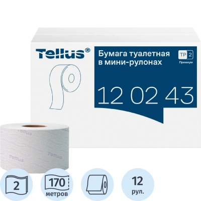 Бумага туалетная Торк/Tellus Премиум T2 2сл170м 850л 12рул/уп 110253/120243