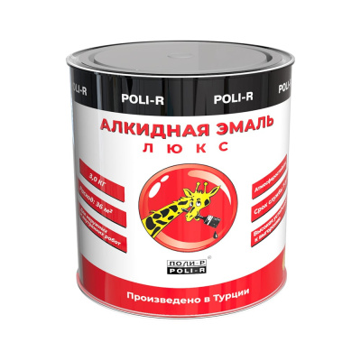 Эмаль люкс (белая; матовая; 3 кг) Poli-R 16648эмаль алкидная универсальная эмаль премиум качества для внутренних и