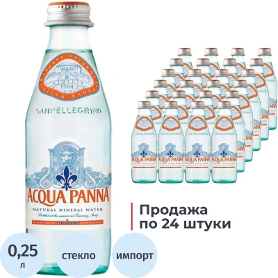 Вода минеральная Acqua Panna негаз стекло 0,25л