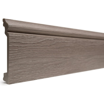 Напольный плинтус Decor-Dizayn ударопрочный, влагостойкий, серый, 100х16х2400 мм