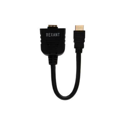Разветвитель REXANT штекер HDMI - 2 гнезда HDMI с проводом, черный