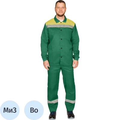 Костюм лет муж (куртка, пк) л16 с СОП зел/желт 104-108/182-188