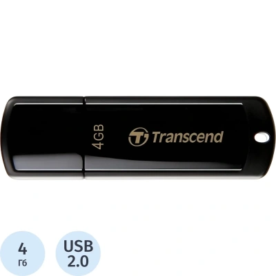Флеш-память Transcend JetFlash 350, 4Gb, USB 2.0, чер, TS4GJF350