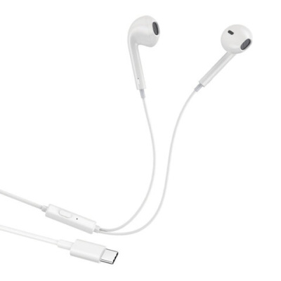 Наушники с микрофоном (гарнитура) VIXION PRO VS-20, проводные, 1,2 м, Type-C, белый, 06319, БП-00001068