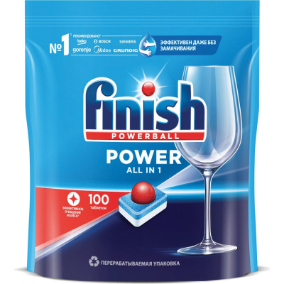 Таблетки для посудомоечных машин 100 шт., FINISH "All in 1", 95989, 3065326