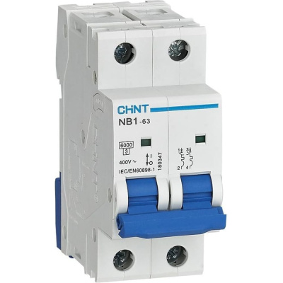 Автоматический выключатель CHINT NB1-63 2P 50А 6кА х-ка D (DB) (R)