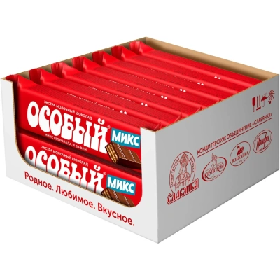Шоколадный батончик Фабрика им. Крупской Особый шоколад с вафл, 40гx14шт/уп