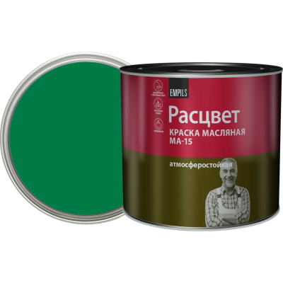 Масляная краска Расцвет зеленая, 1.9 кг