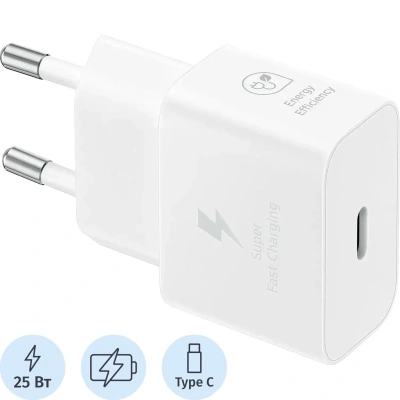 Зарядное устройство сетевое Samsung EP-T2510XWEGWW/ EU 25W Type-C бел + каб