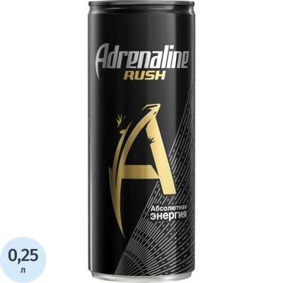 Напиток энергетический Adrenaline Rush, ж/б 0,25л