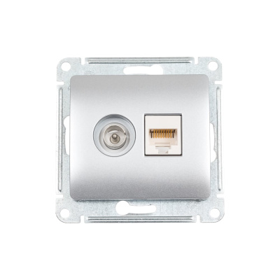Двойная тв компьютерная розетка Systeme Electric Glossa GSL000389