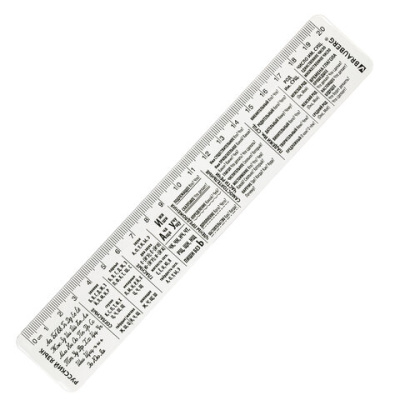 Линейка пластиковая 20 см BRAUBERG, справочная, русский язык, 210899