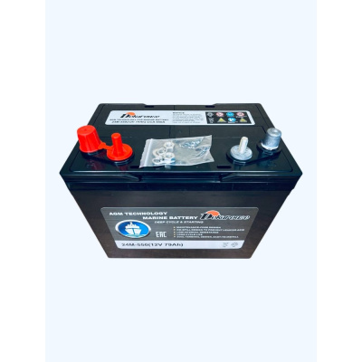 Аккумулятор морской тягово-стартовый Dekarouse AGM 79 Ач, 550 А, прямая полярность, 260x168x230 мм
