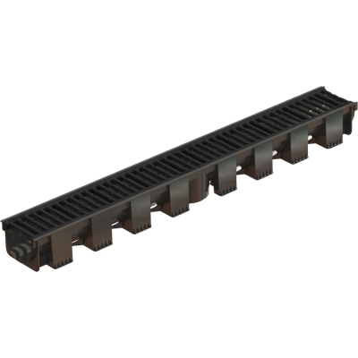 Лоток Aquastok AQUA-TOP DN90 H90 А15 1000x140x90 с чугунной решеткой 1093х