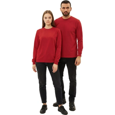 Толстовка 100% хб (240г) без капюшона, цв.красный, размер XXXL