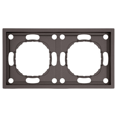 Рамка 2-местная STEKKER PFR00-5002-09 серия Эмили, антрацит, soft touch