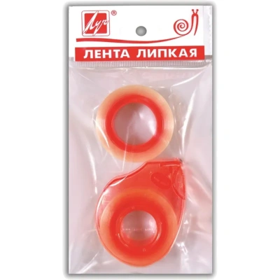 Клейкая лента канцелярская Луч 18ммx20м, с диспенсером, 2 шт/уп