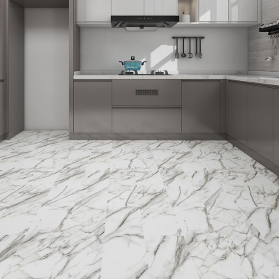 Виниловый пол с подложкой Lamiwood AQUAMARINE (Мрамор Бьянко; класс 43; 5 мм, микрофаска; 1,86 кв.м)