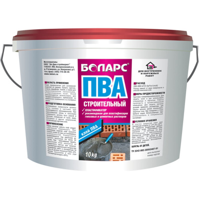 Клей ПВА БОЛАРС пластификатор 10 кг