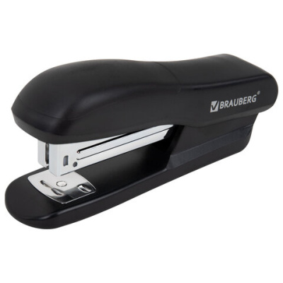 Степлер №24/6, 26/6 BRAUBERG "SX-39", до 25 листов, черный, 228590