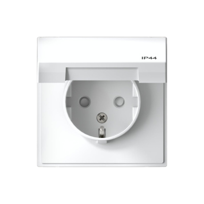 Розетка с заземлением со шторками c крышкой ArtGallery Systeme Electric 16А, IP44, механизм, Белый