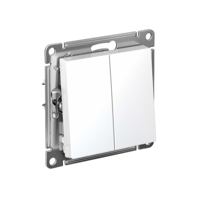 Механизм Systeme Electric (ранее Schneider Electric) серии AtlasDesign в цвете белый выключателя 2-клавишного с