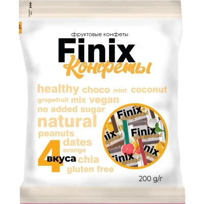 Конфеты Finix Candy Микс фруктовые четыре вкуса, 200г