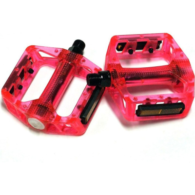 Педали Feimin FP-801red, 110х100мм, BMX, база пластик, стальная ось, 327гр, красные, подшипник