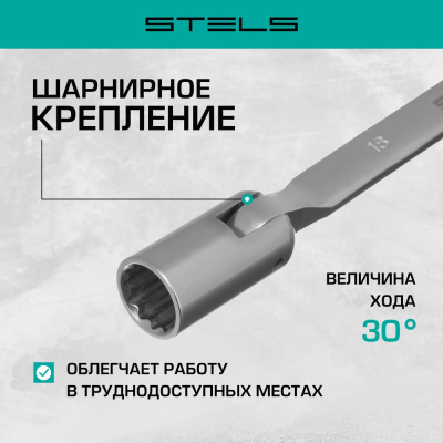 Набор шарнирных ключей CrV, 8шт 12 гран. STELS