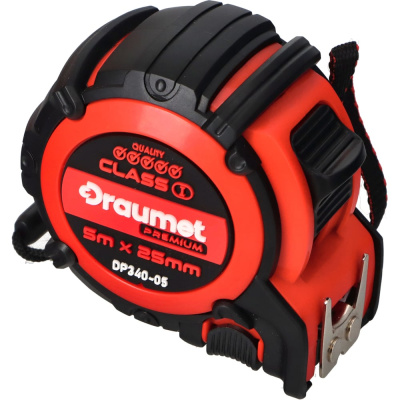 Рулетка обрезиненная DRAUMET PREMIUM 5 м x 25 мм