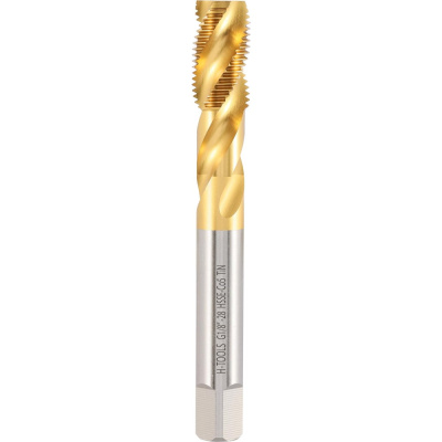 Метчик машинный спиральный H-Tools G 1/8 -28 DIN5156 HSSE TiN C/2-3P R35 L-90мм a=5.5
