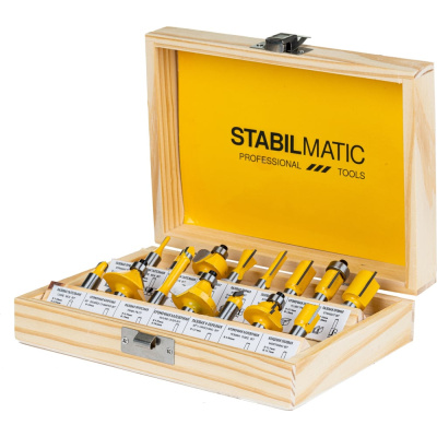 Набор кромочных фрез STABILMATIC N4, 8 мм, 15 предметов SFR-15-8
