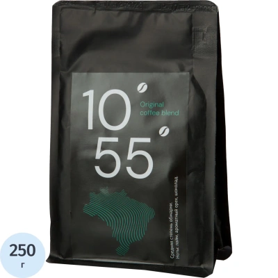 Кофе жареный в зернах Деловой Стандарт 10/55, 100% Арабика, 250г