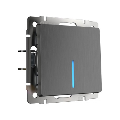 Одноклавишный выключатель Werkel WL04 SW 1G LED с подсветкой графит