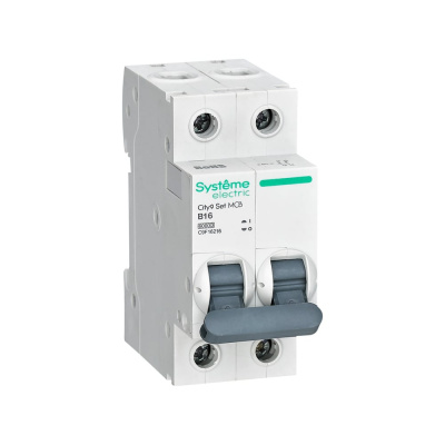 Автоматический выключатель (ав) Systeme Electric City9 set b 16а 2p 6ka 230в